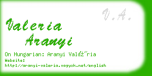 valeria aranyi business card